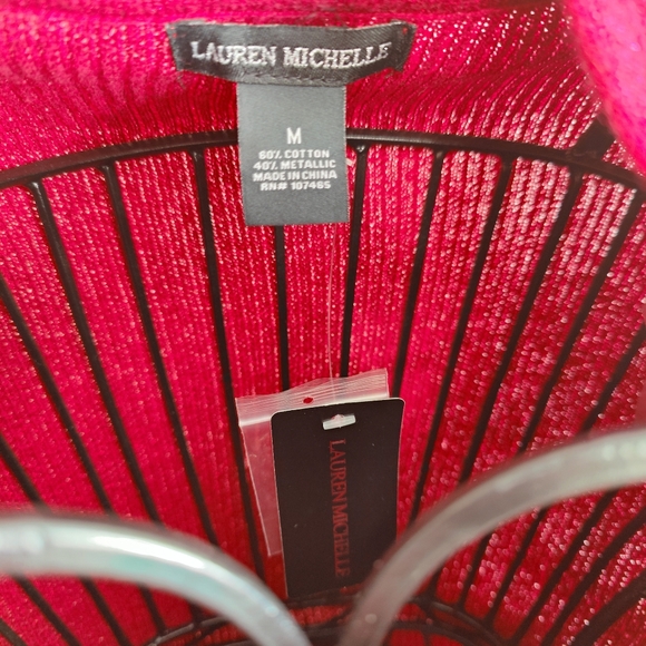 Lauren Michelle Sweater, M, Red, NWT - Picture 7 of 7
